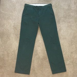 Men's J. Crew Green Broken In Urban Slim 32x32